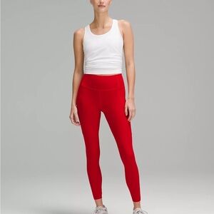 Lululemon Fast and Free High-Rise Tight 25" size 2, “dark red”